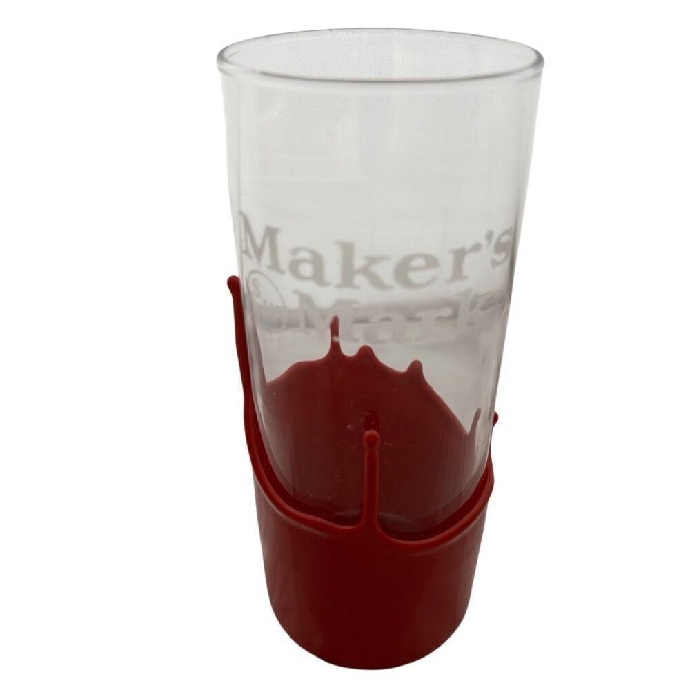 Makers Mark Wax Dripped Rock Tumbler Glass